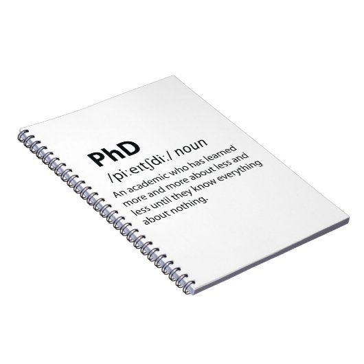 Carnet PhD Drôle Dictionnaire Définition (Côté Droit)