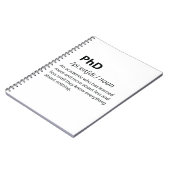 Carnet PhD Drôle Dictionnaire Définition (Côté gauche)