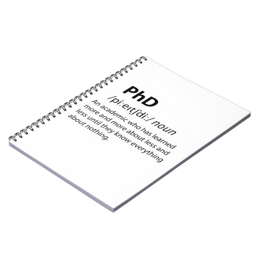 Carnet PhD Drôle Dictionnaire Définition (Côté gauche)