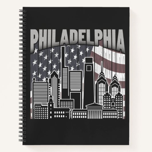 Carnet Philadelphie Pennsylvanie Skyline Vintage Amérique (Devant)