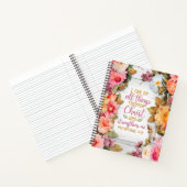 Carnet Philippiens 4:13 avec Fleurs roses sur bois (Intérieur)