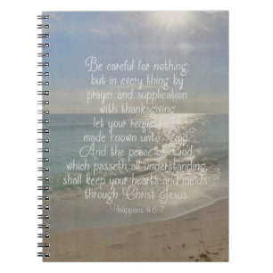 Carnet Philippiens 4:13 Peace Bible Verse Beach Christian