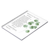 Carnet Philippiens 4:4-7 Versets bibliques Eucalyptus Feu (Côté gauche)