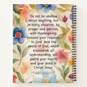 Carnet Philippiens 4:6-7 Bible chrétienne Verse Aquarelle (Dos)