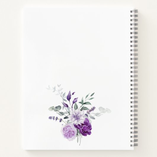 Carnet Philippiens 4:6-7 Écriture Fleurs violettes pourpr (Dos)