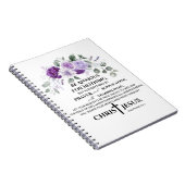 Carnet Philippiens 4:6-7 Écriture Fleurs violettes pourpr (Côté Droit)