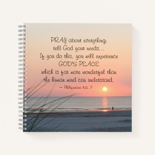 Carnet Philippiens 4:6 Priez pour tout l'océan Sunset (Devant)