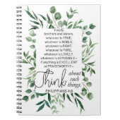 Carnet Philippiens 4:8 Quoi qu'il en soit Noble Eucalyptu (Devant)