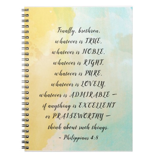 Carnet Philippiens 4:8 Quoi qu'il soit vrai, (Devant)