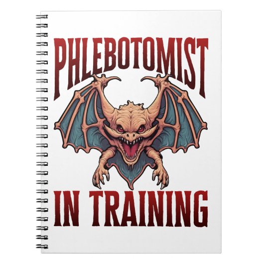 Carnet Phlebotomist in Training Funny Student Bat (Devant)