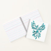 Carnet Phoenix Bleu se Lève sur Fond Blanc (Intérieur)