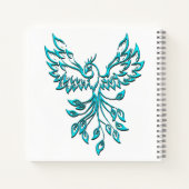 Carnet Phoenix Bleu se Lève sur Fond Blanc (Dos)