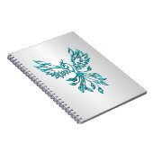 Carnet Phoenix bleu turquoise se lève sur l'argent (Côté Droit)