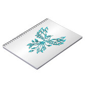 Carnet Phoenix bleu turquoise se lève sur l'argent (Côté gauche)