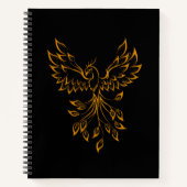 Carnet Phoenix de cuivre se lève sur noir (Devant)