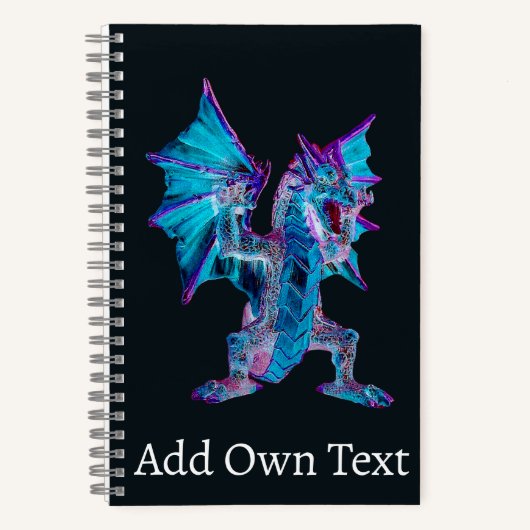 Carnet Phoenix Forge Dragon de Feu Bleu Flamme Vivante (Recto)