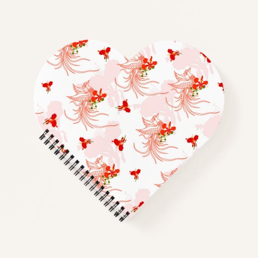Carnet Phoenix Oiseau Et Phoenix Fleur Motif Sans Faille (Devant)