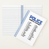 Carnet Phonetic Alphabet Police Spiral Notebook Blue (À l'intérieur)