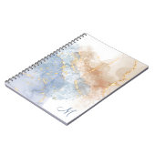 Carnet Photo Abstraite en bleu, en bleu et en or (Côté gauche)