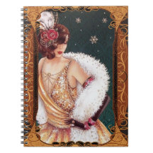 Carnet photo Art déco Vintage Lady Starry Spiral