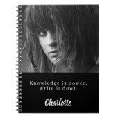 Carnet Photo black white quote étudiant (Devant)