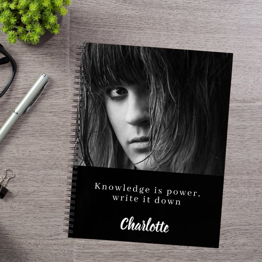 Carnet Photo black white quote étudiant