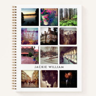 Carnet photo blanc et noir 12 avec texte
