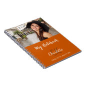 Carnet Photo brûlé orange nom monogramme (Côté Droit)