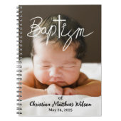 Carnet Photo Calligraphie Croix Baptême religieux (Devant)