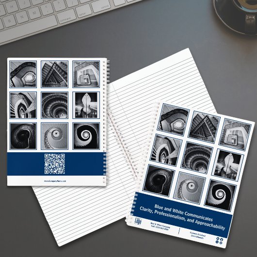 Carnet Photo Collage Bleu Blanc Petite entreprise