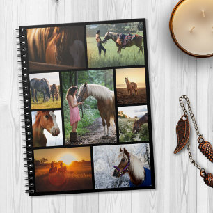 Carnet Photo Collage Cheval Girl Black Custom