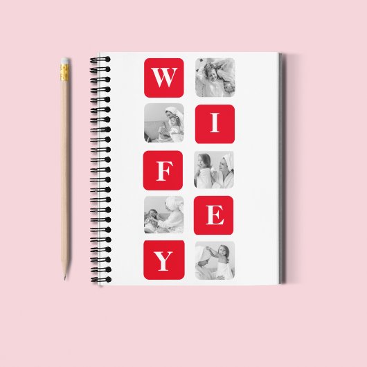 Carnet Photo Collage Moderne & Cadeau Rouge Pour Lovely W
