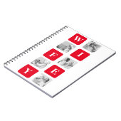 Carnet Photo Collage Moderne & Cadeau Rouge Pour Lovely W (Côté gauche)