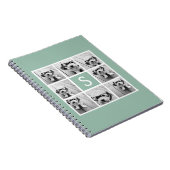 Carnet Photo Collage personnalisé Monogramme Mention vert (Côté Droit)