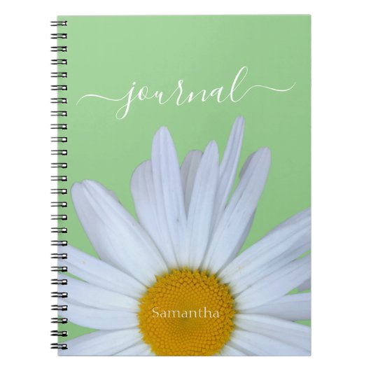 Carnet photo Daisy Green White Script Spiral (Devant)