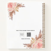 Carnet Photo d'amis herbe de pampa florale rose blanc (Dos)