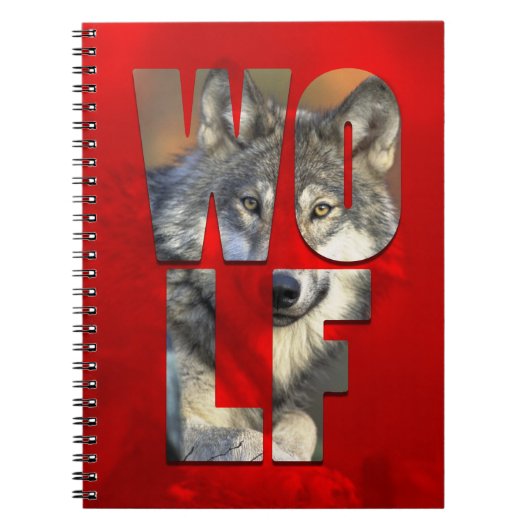 Carnet Photo d'animal de loup avec typographie (Devant)