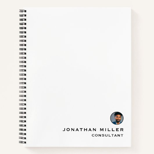 Carnet Photo de bio professionnelle blanche simple (Devant)