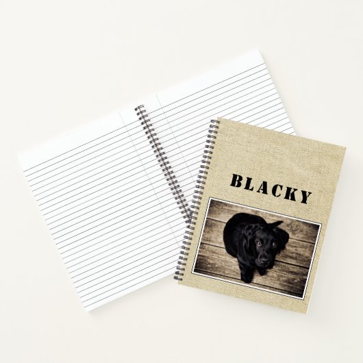 Carnet Photo de Chien rustique mignon avec nom (Intérieur)