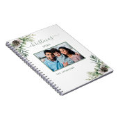 Carnet Photo de famille de Noël blanc nom de pin cône (Côté Droit)