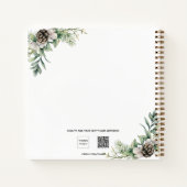 Carnet Photo de famille de Noël blanc nom de pin cône (Dos)