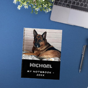 Carnet Photo de GSD de chien noir blanc