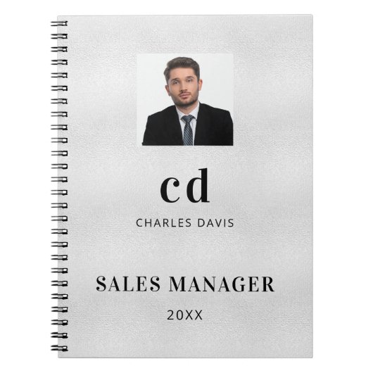 Carnet Photo de la société avec initiales du nom en argen (Devant)