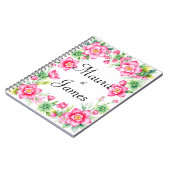 Carnet photo de la spirale de fleurs roses (Côté gauche)