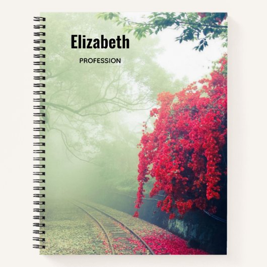 Carnet Photo de Misty Train Tracks & Red Tree (Devant)