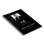 Carnet Photo de nom initial noir blanc entreprise (Côté Droit)