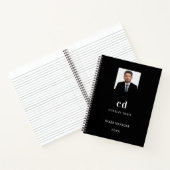 Carnet Photo de nom initiales noir blanc affaires (Intérieur)