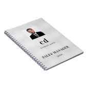 Carnet Photo de présentation avec initiales du nom en arg (Côté Droit)