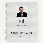 Carnet Photo de présentation avec initiales du nom en arg (Devant)