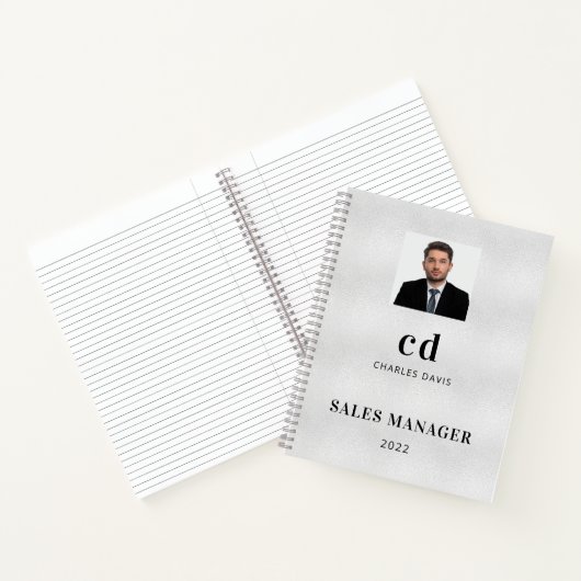 Carnet Photo de présentation avec initiales du nom en arg (Intérieur)